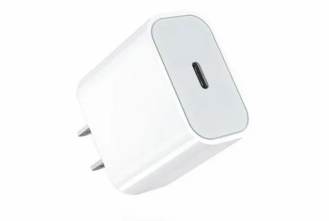 close-up of USB-C wall charger block with single port