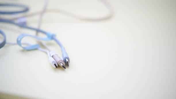USB cable connectors prepared for testing data transfer and charging performance