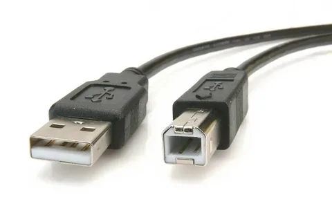 USB Type A to Type B cable for printer connection