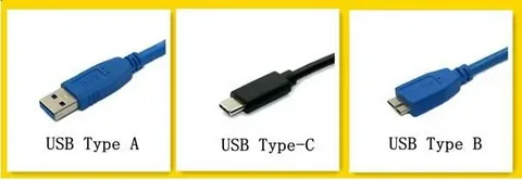 Comparison of USB Type-A, USB Type-B, and USB Type-C connectors