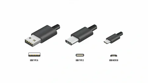 Comparison of USB Type-A, USB Type-C, and Micro USB connectors