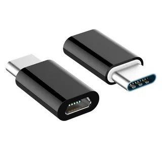 Black USB Type-C adapter with reversible connector design