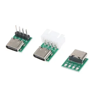 USB Type-C connectors on breakout boards with pin labels