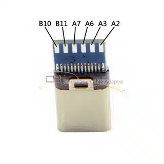 USB Type-C connector pin layout with labeled pins A and B rows