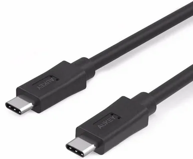 Black USB Type-C to Type-C cable for power delivery