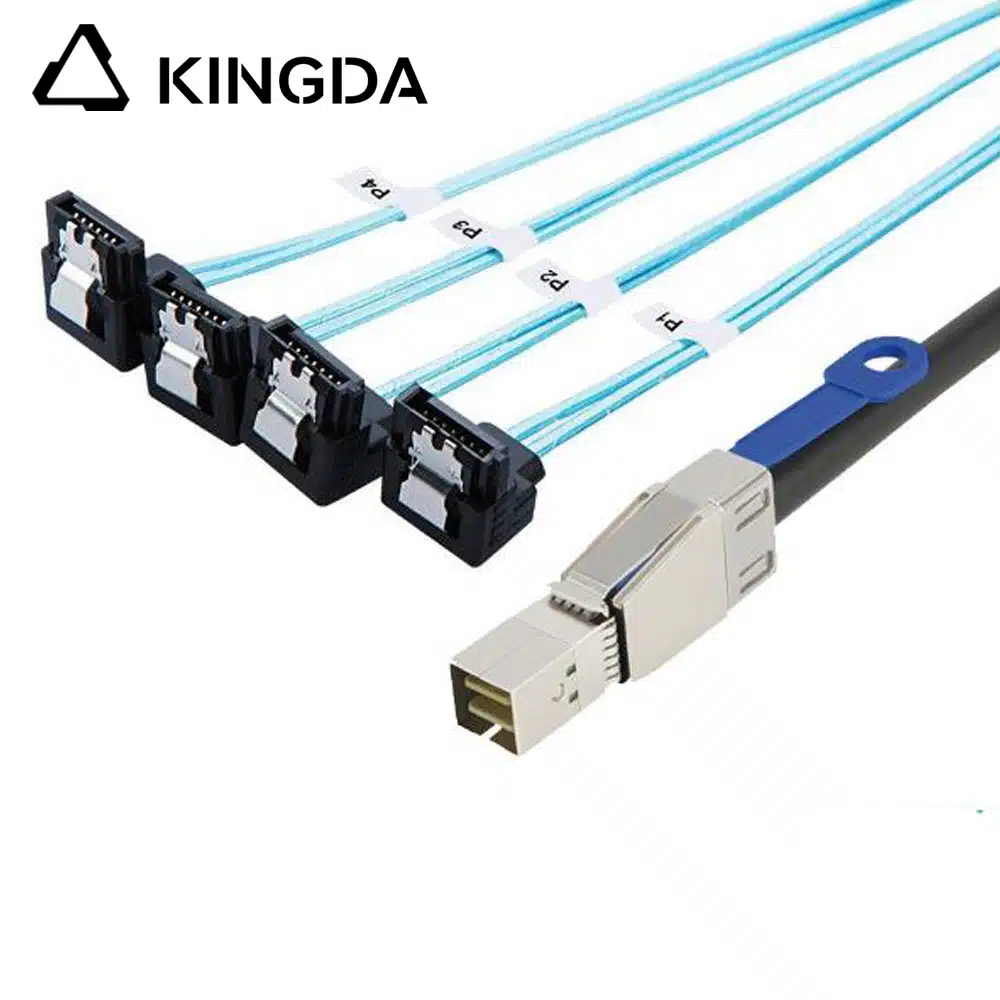SFF 8644 male to 4X 90 degree SATA 7P female