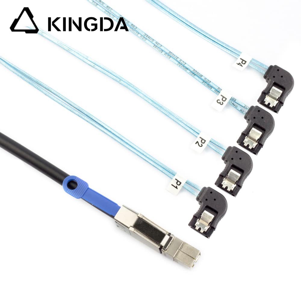 SFF 8644 to 4X right turn SATA 7P